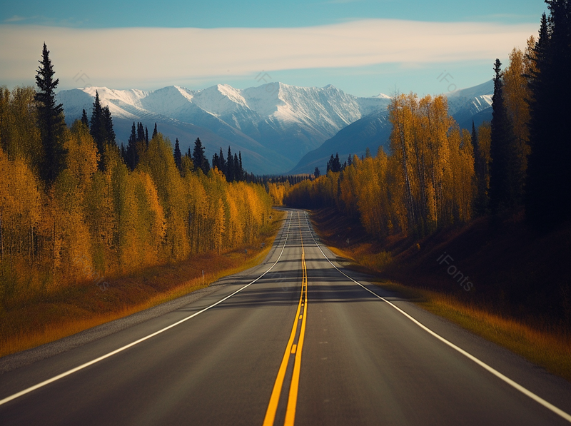 一条笔直的国际道路公路路面与两侧的树木景色,高清,摄影图,摄影图片,图片大全,摄影图免费下载